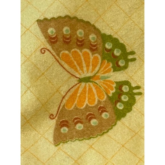 Vintage Lady Pepperell Polyester Butterfly Yellow Blanket Large Thick - Picture 12 of 12